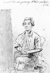 Mr Stewart painting Mr West